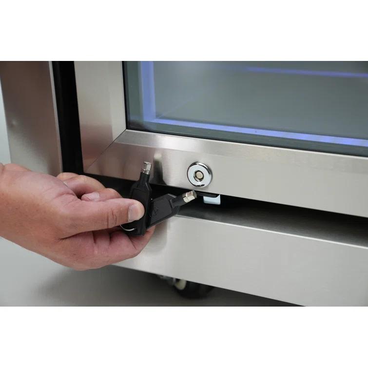 Mont Alpi 805 6-Burner 115000 BTU MAi805-D45FC U-shaped Stainless Steel Deluxe Modular Outdoor Kitchen BBQ Island Grill + Fridge Cabinet - 2 Infrared Burners, White Granite Countertops, Rotisserie Kit