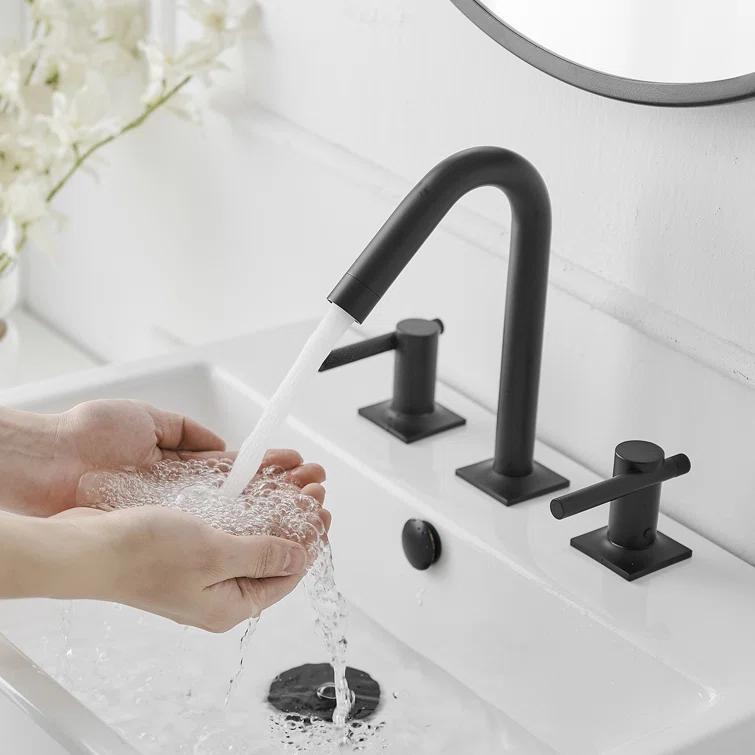 Widespread 2-handle Bathroom Faucet with Drain Assembly