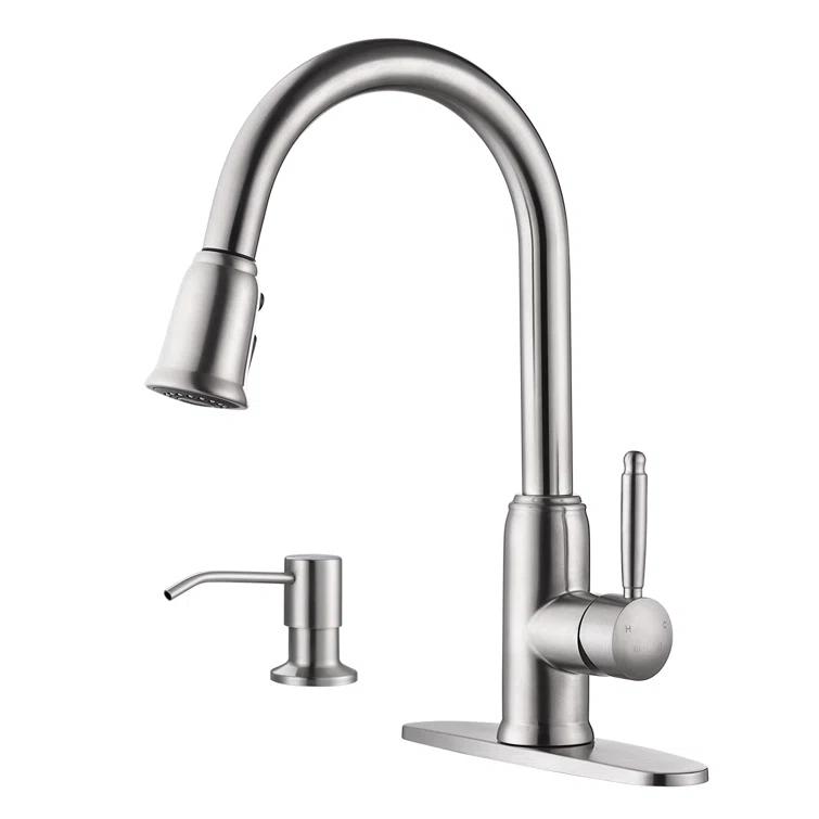 WOWOW 2310101-S-WF WOWOW Pull Down Kitchen Faucet with Soap Dispenser