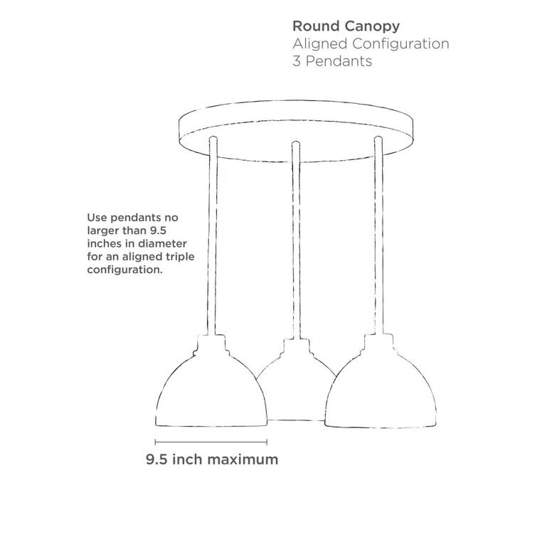 Canopy Kit 15-1/2-Inch Round For Up To 3 Pendants