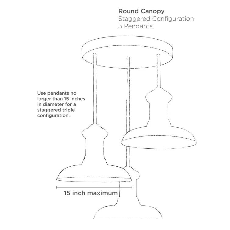 Canopy Kit 15-1/2-Inch Round For Up To 3 Pendants
