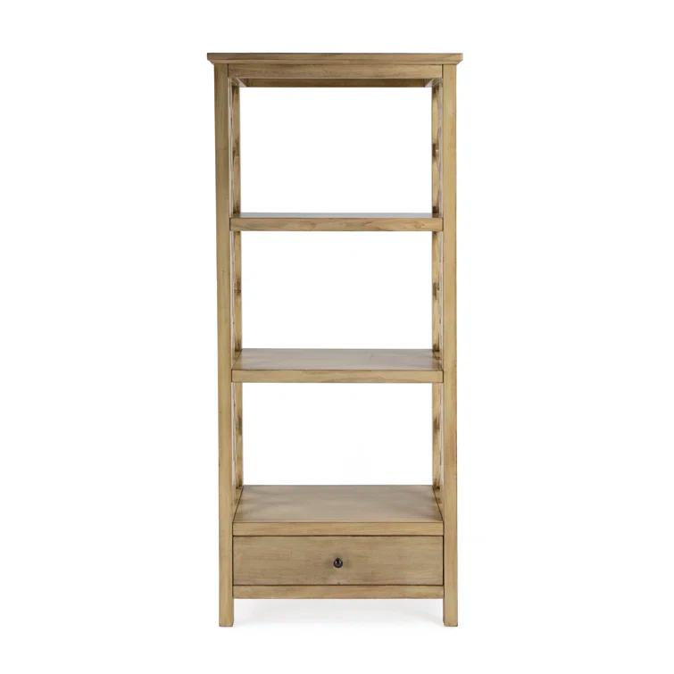 Lorena 30"W 3- Tier Etagere Bookcase with Storage Drawer