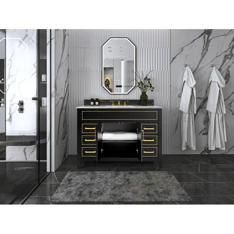 Aspen 48'' Single Bathroom Vanity with Carrara Marble Top