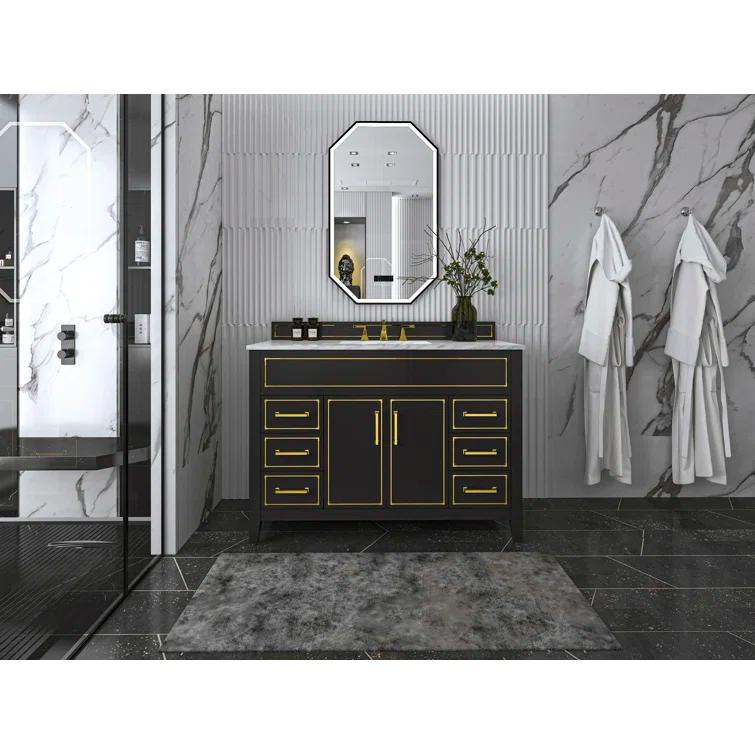 Aspen 48'' Single Bathroom Vanity with Carrara Marble Top