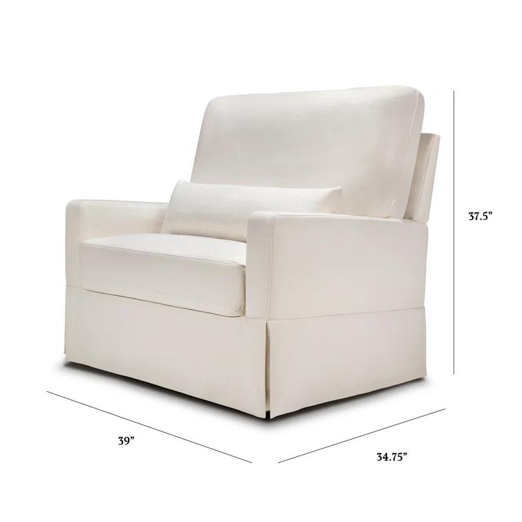 Crawford Pillowback Chair and a Half Upholstered Swivel Glider