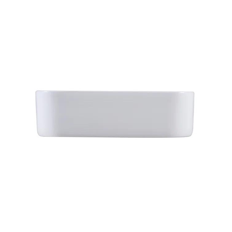 Altair 17'' White Ceramic Square Bathroom Sink with Overflow