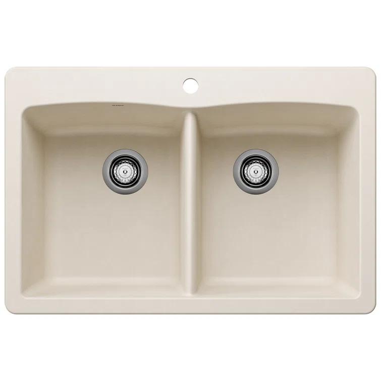 Diamond SILGRANIT 33" L x 22" W Double Bowl Drop-In/Undermount Kitchen Sink