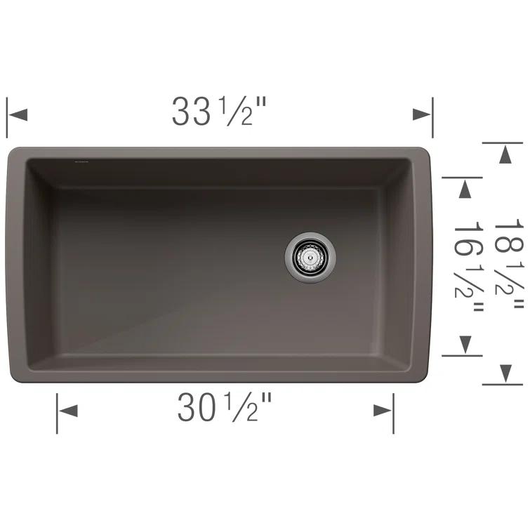 Diamond SILGRANIT 33" Super Single Undermount Kitchen Sink