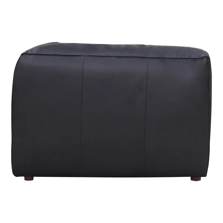Moe's Home Collection Form Corner Chair Vantage Black Leather Leather