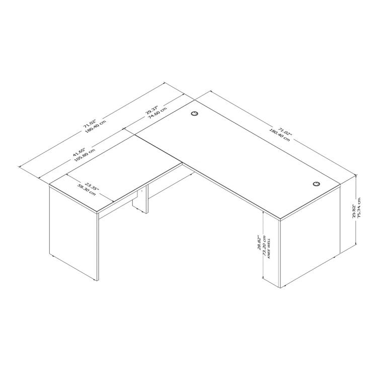 Studio C L Shaped Desk with Return