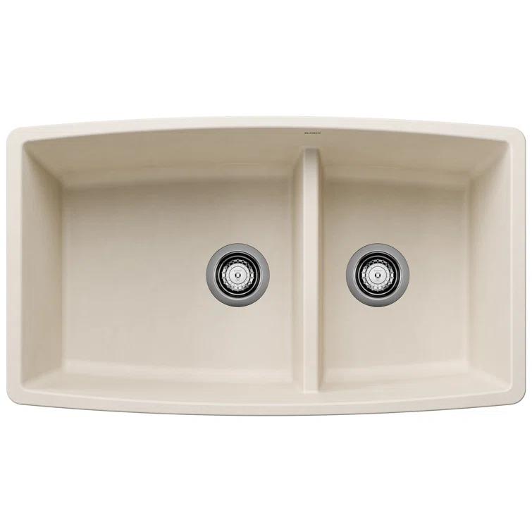 Performa SILGRANIT 33" L x 19" W Double Bowl Undermount Kitchen Sink