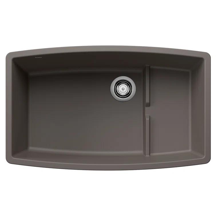 Performa Cascade SILGRANIT 32" Single Bowl Undermount Kitchen Sink with Colander