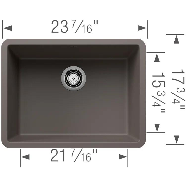 Precis SILGRANIT 24" Single Bowl Undermount Kitchen Sink