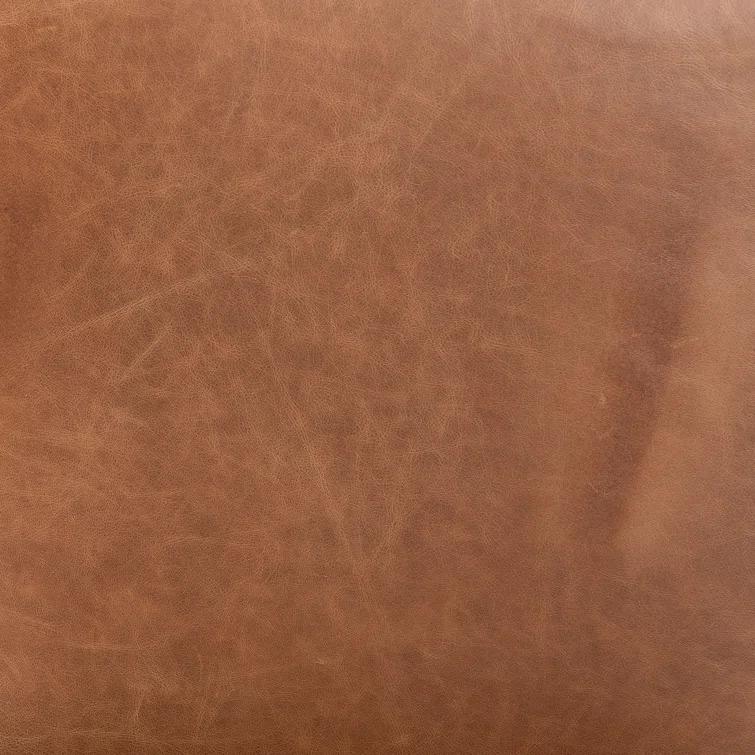 Ellie Sonoma Chestnut Leather Bar Stool with Black Iron Frame