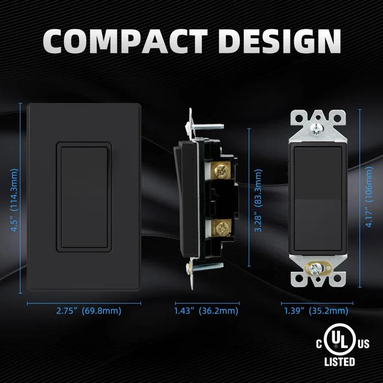 15 Tamper Resistant Single Pole Rocker Light Switch