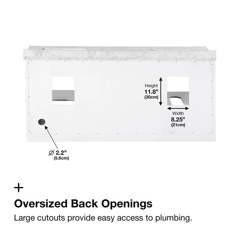 OVE Decors Athea 72 in. W Bath Vanity with Premium Countertop and Power Bar