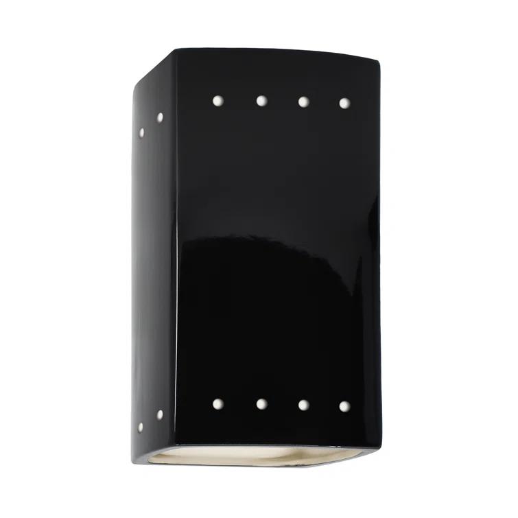 Gloss Black Cylinder Outdoor LED Wall Sconce