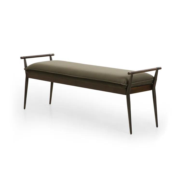 Charlotte Mid-Century Modern Velvet Loden Upholstered Bench