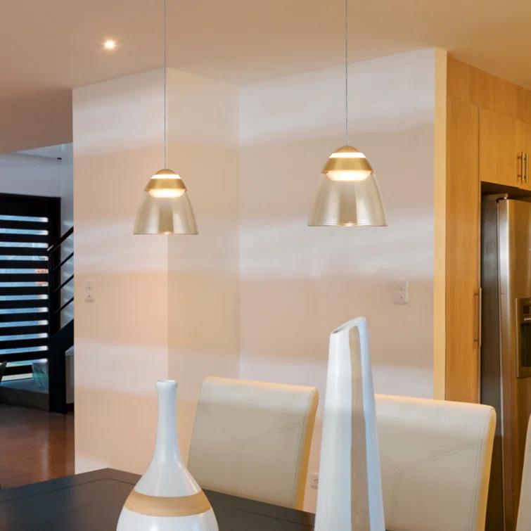 Roma 5-in 100-277V 1-Light ETL Certified Integrated LED Height Adjustable Pendant Lighting