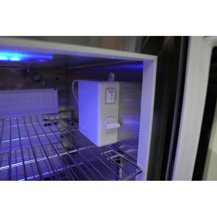 Mont Alpi MASF-SS Stainless Steel Beverage Center Cabinet Module + 2.7 Cubic Feet Wine Cooler Outdoor Rated Temperature Adjustable Compact Lockable Refrigerator + Faucet & Sink