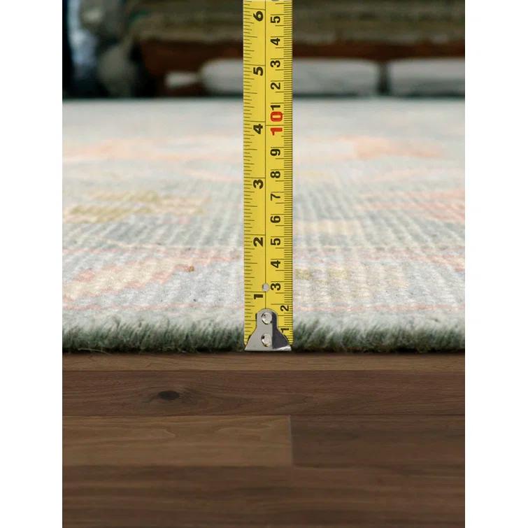 Pasargad Oushak Hand-Knotted Wool Light Blue/Orange Area Rug