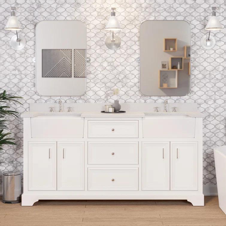 Emiliano 72'' Double Bathroom Vanity with Top