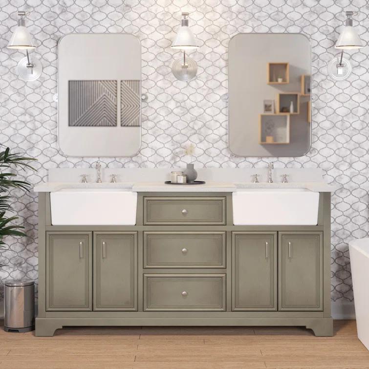 Emiliano 72'' Double Bathroom Vanity with Top