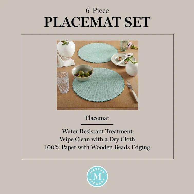 Martha Stewart Woven Water Resistant Lindos Placemat (Set of 6)