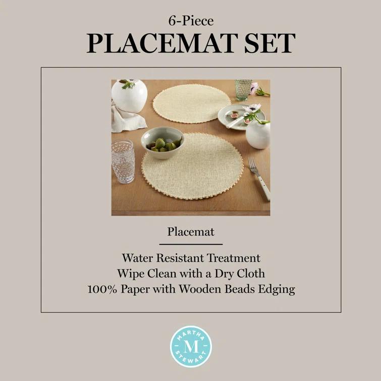 Martha Stewart Martha Stewart Woven Water Resistant Lindos Placemat (Set of 6)