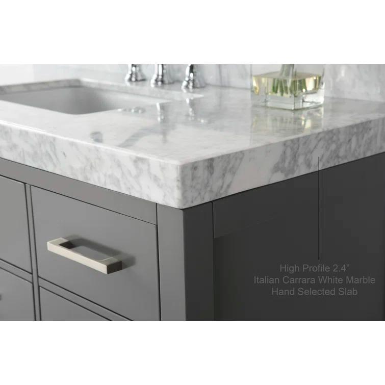 Carrie 36'' Single Bathroom Vanity with Carrara Marble Top