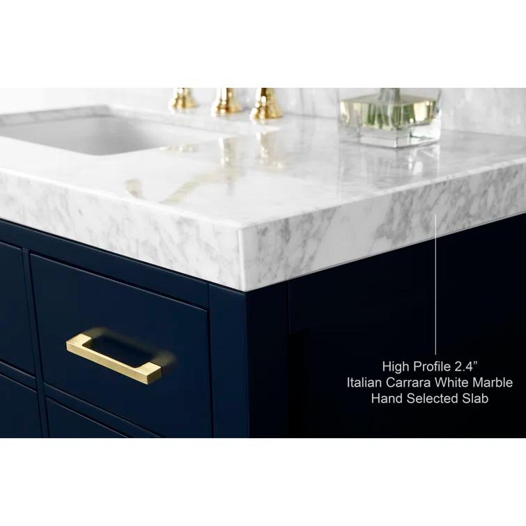 Carrie 36'' Single Bathroom Vanity with Carrara Marble Top