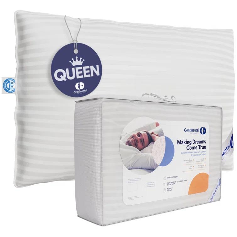 Continental Bedding 700-Soft Pillow, Queen (Pack of 1), White