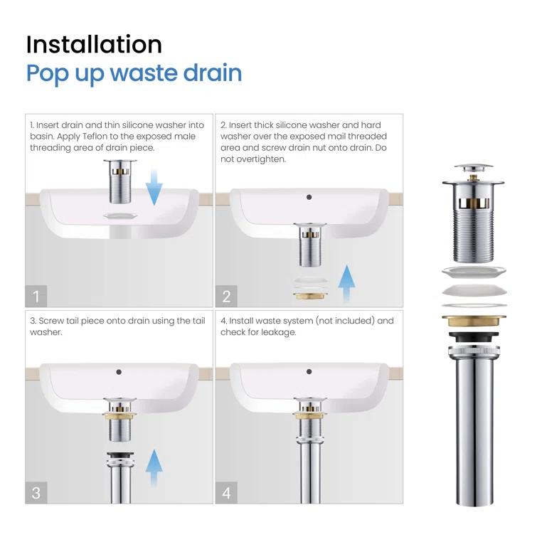Cube Widespread Faucet 2-handle Bathroom Faucet with Drain Assembly