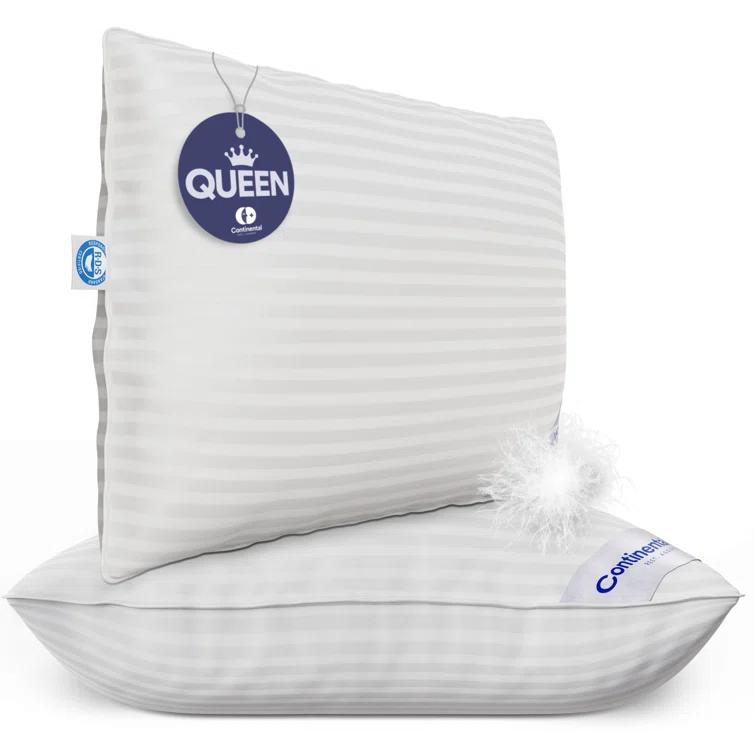 ContinentalBedding Continental Bedding Luxury 700 Fill Power Down Bed Pillows 2 Pack (Set of 2)