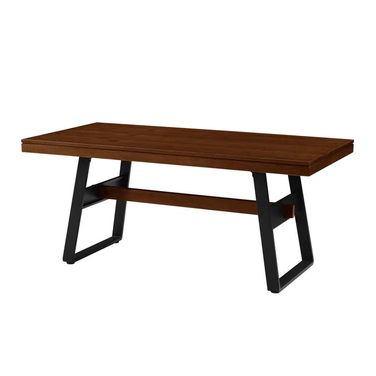 Ash Metal Base Dining Table