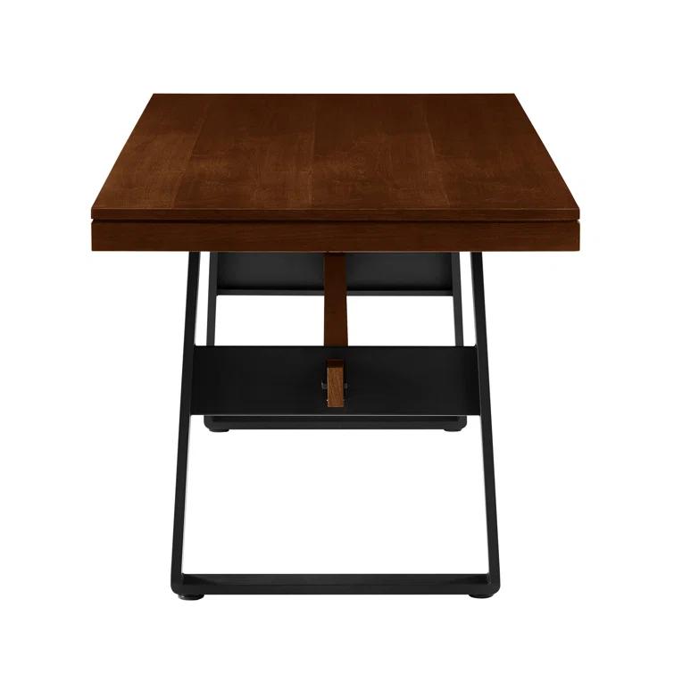 Ash Metal Base Dining Table