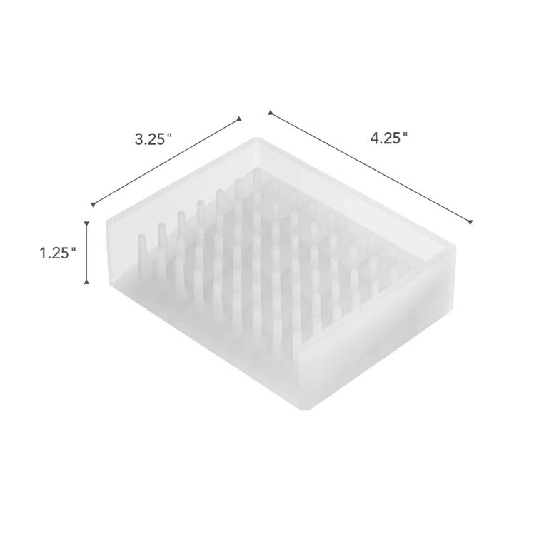Yamazaki Home Yamazaki Home Self Draining Soap Tray - Floating Holder Dish For Sink, Silicone, No Assembly Req.