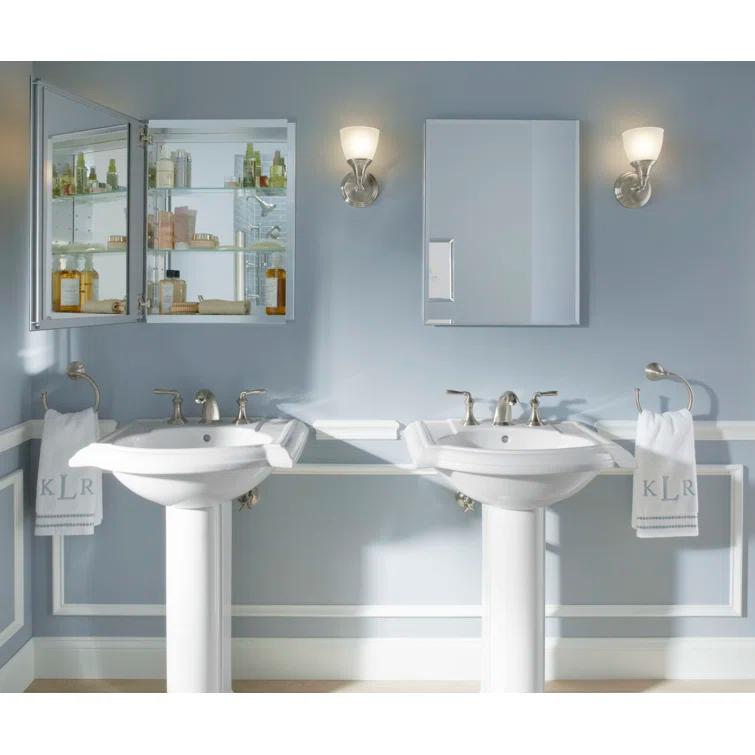 CLC Recessed or Surface Mount Frameless Aluminum Medicine Cabinet Adjustable Shelves