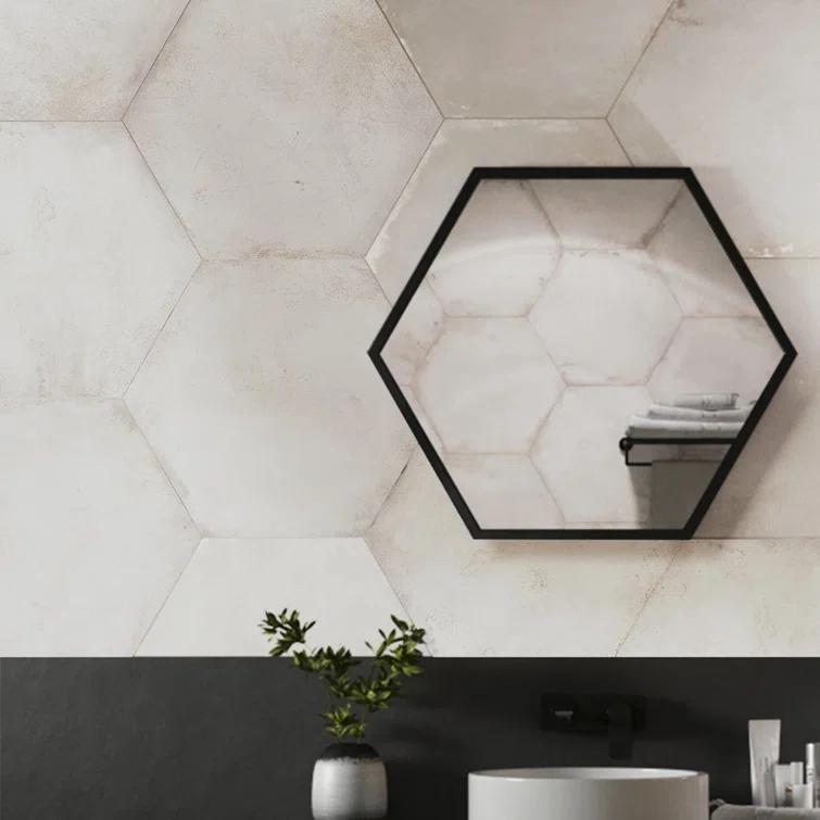 Angela Harris Fuller 20" Hex Porcelain Metallic Look Floor and Wall Tile