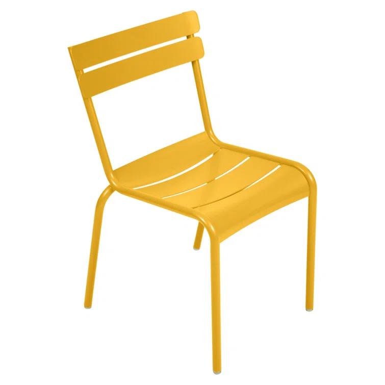 Luxembourg Aluminum/Powder Coated Aluminum Outdoor Stacking Dining Side Chair