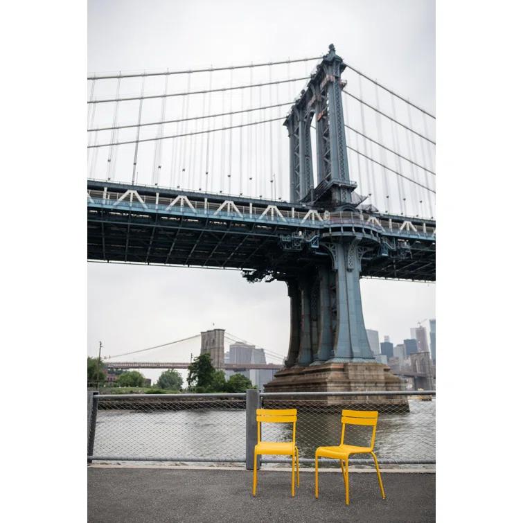 Luxembourg Aluminum/Powder Coated Aluminum Outdoor Stacking Dining Side Chair