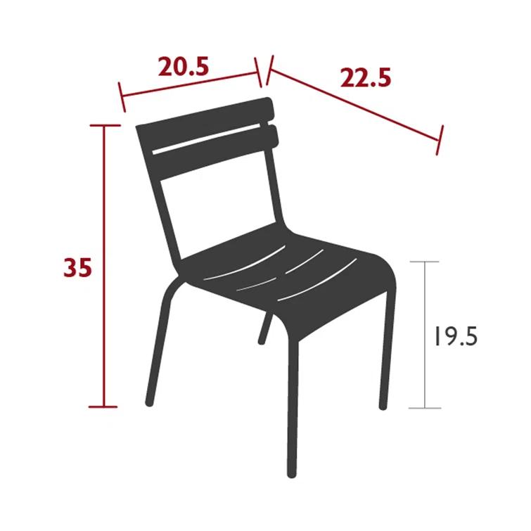 Luxembourg Aluminum/Powder Coated Aluminum Outdoor Stacking Dining Side Chair