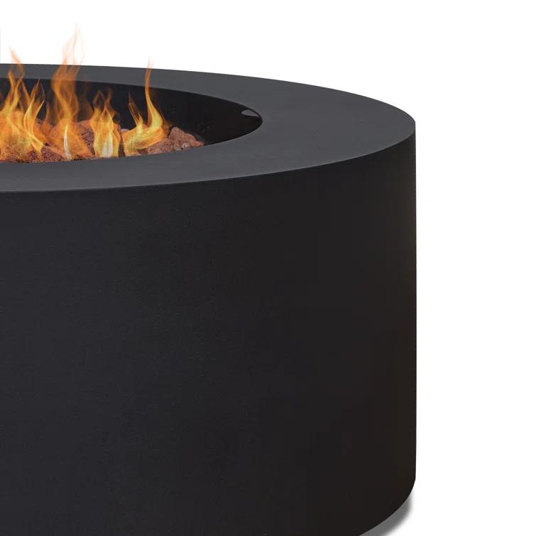 Aegean 36" Round Steel Propane or Natural Gas Fire Pit Table by Real Flame