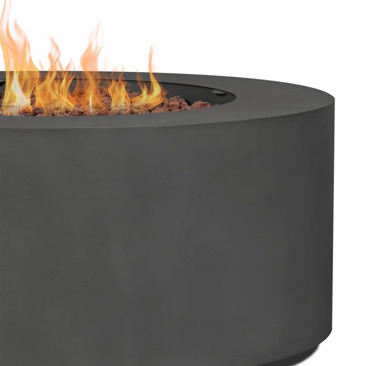 Aegean 36" Round Steel Propane or Natural Gas Fire Pit Table by Real Flame