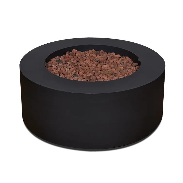 Aegean 36" Round Steel Propane or Natural Gas Fire Pit Table by Real Flame