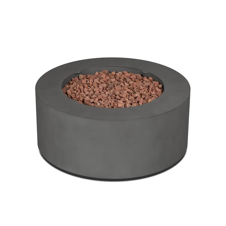 Aegean 36" Round Steel Propane or Natural Gas Fire Pit Table by Real Flame