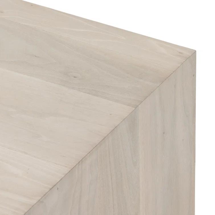 Hudson Rectangular Beige Wood Coffee Table with Storage