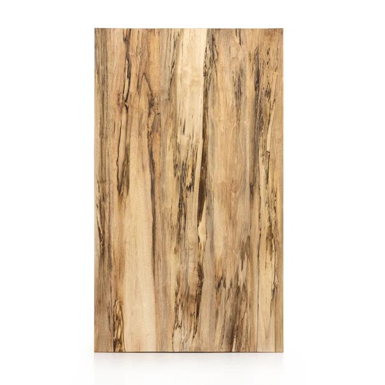 Contemporary Cream Spalted Primavera Wood Coffee Table with Storage