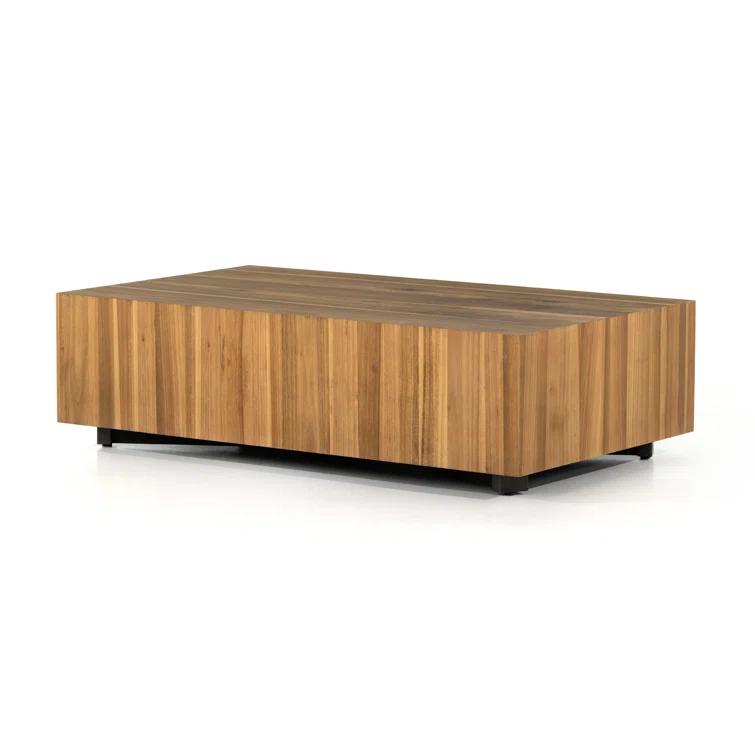 Hudson Modern Rectangular Brown Wood Coffee Table with Storage