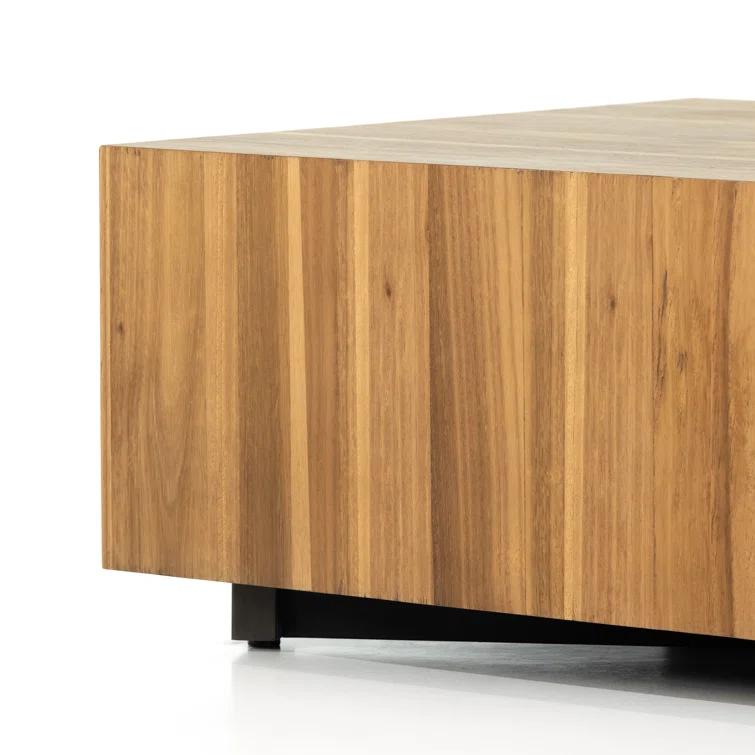 Hudson Modern Rectangular Brown Wood Coffee Table with Storage